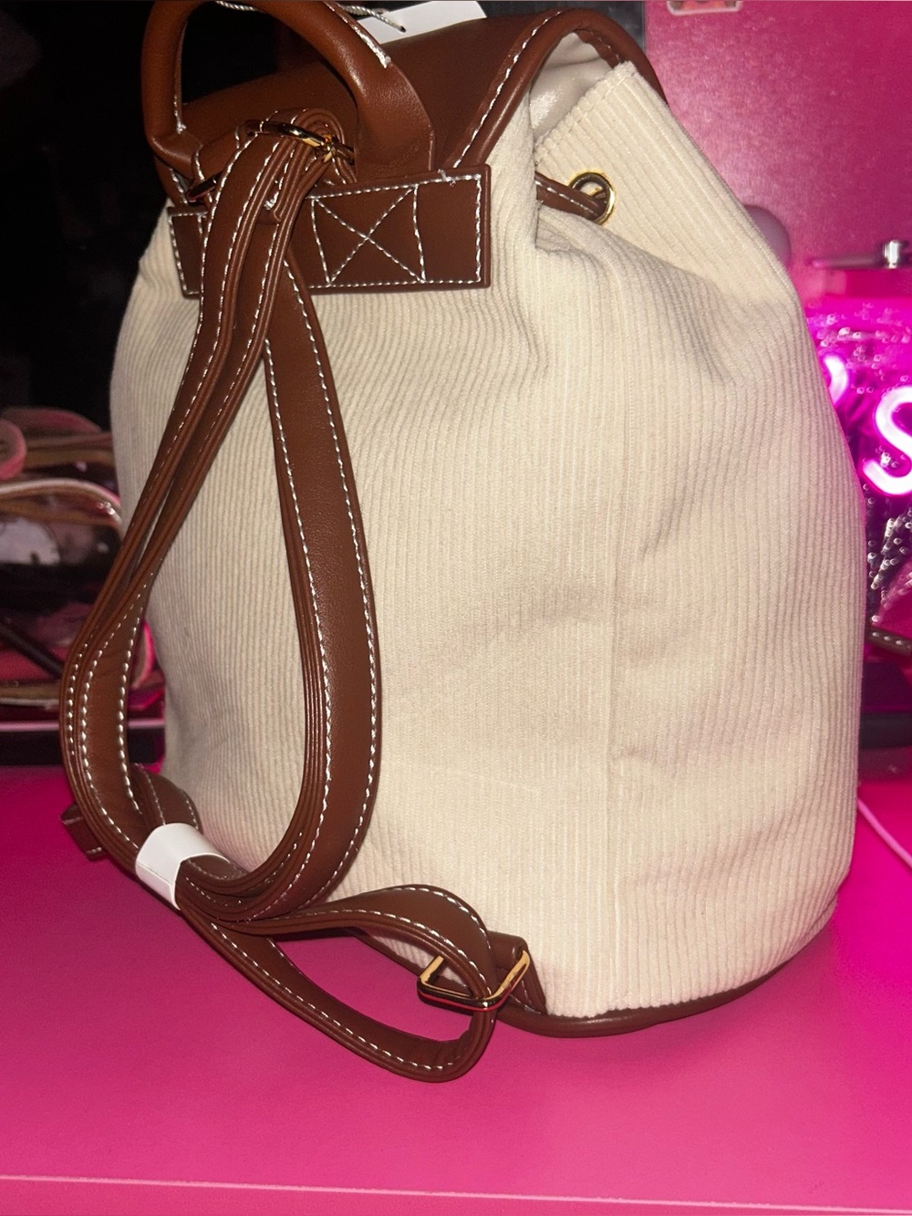 Peanuts Snoopy & Woodstock corduroy   Backpack New - Picture 13 of 16